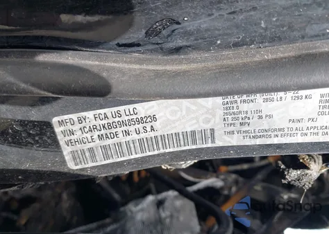 2022 Jeep Grand Cherokee L Limited 4X4 из США, поврежденный, VIN 1C4RJKBG9N8598236